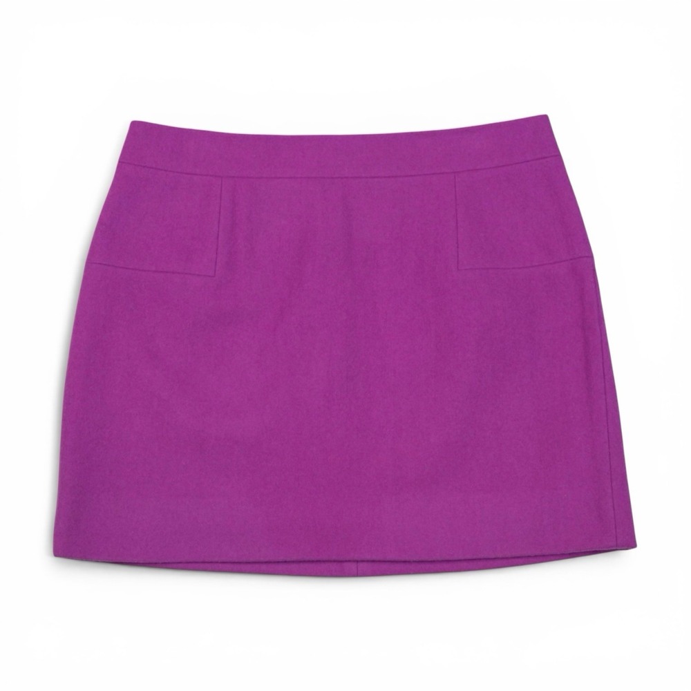 J.Crew Wool Blend Mini Skirt Womens 10 Fuchsia Lined Preppy Career‎